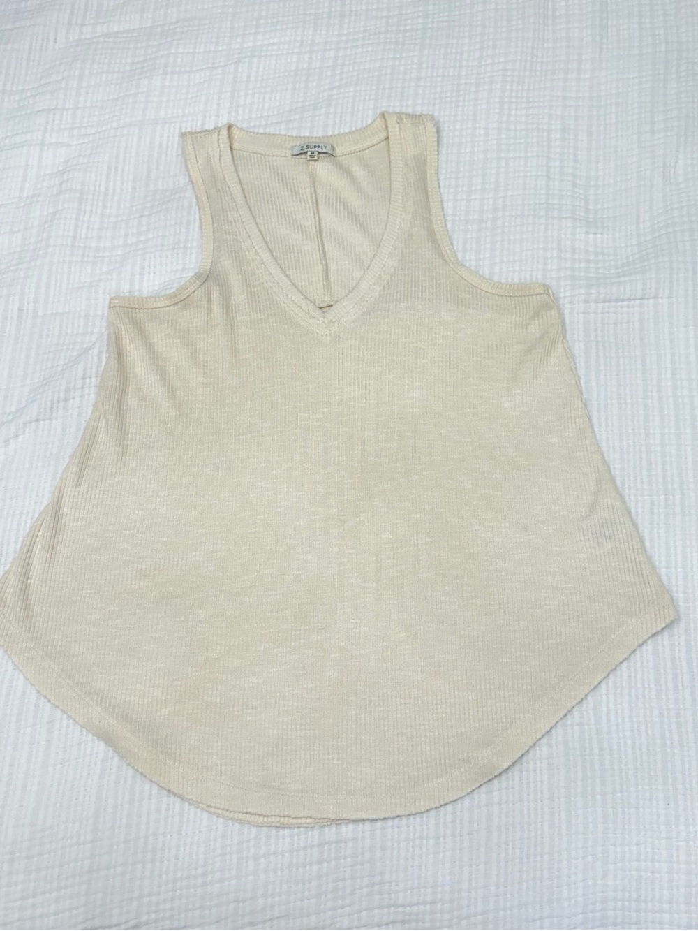 z supply cream ribbed flowy tank